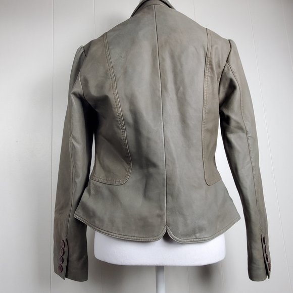 NWT Tahari gray suede leather jacket size small - Picture 3 of 11
